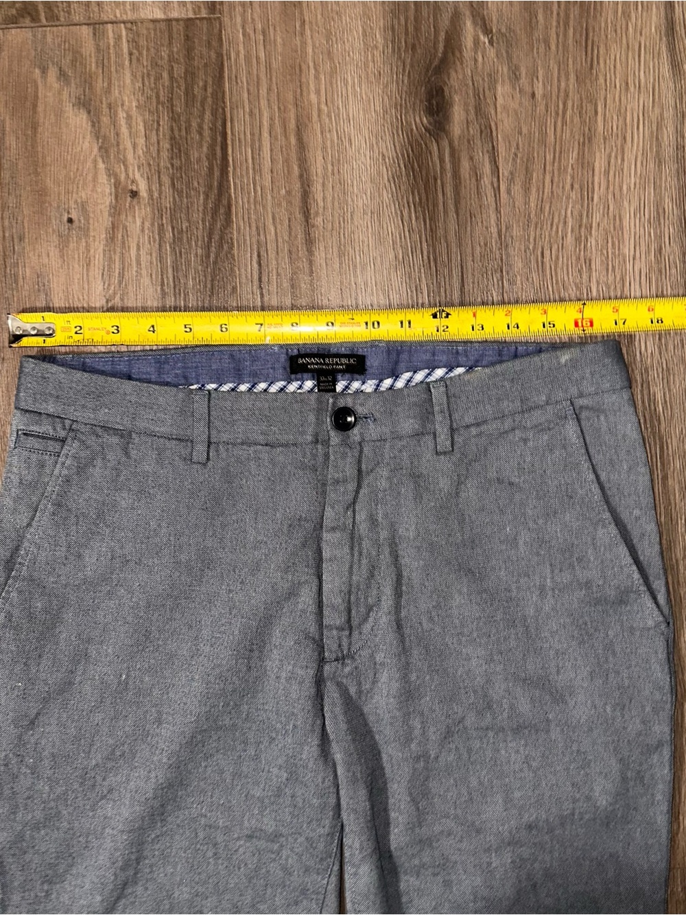 Banana Republic Gray Slim Cotton Chinos Pants Mens Kentfield Chinos - Picture 6 of 8